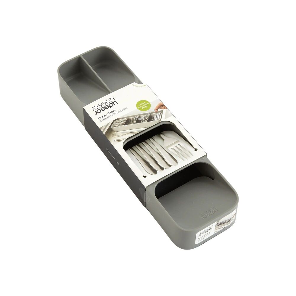 JOSEPH JOSEPH DrawerStore Compact Cutlery Organizer- Gray